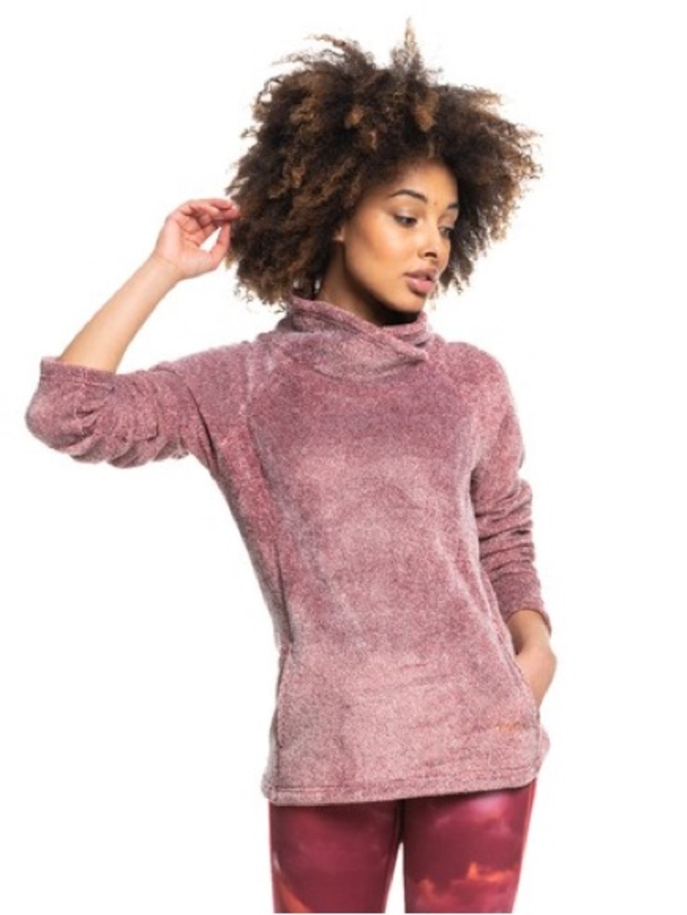 Roxy Mauve Terry Logo Top